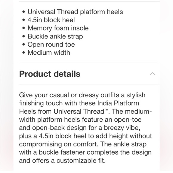 Women’s Universal Thread India Platform Heels - Picture 6 of 7